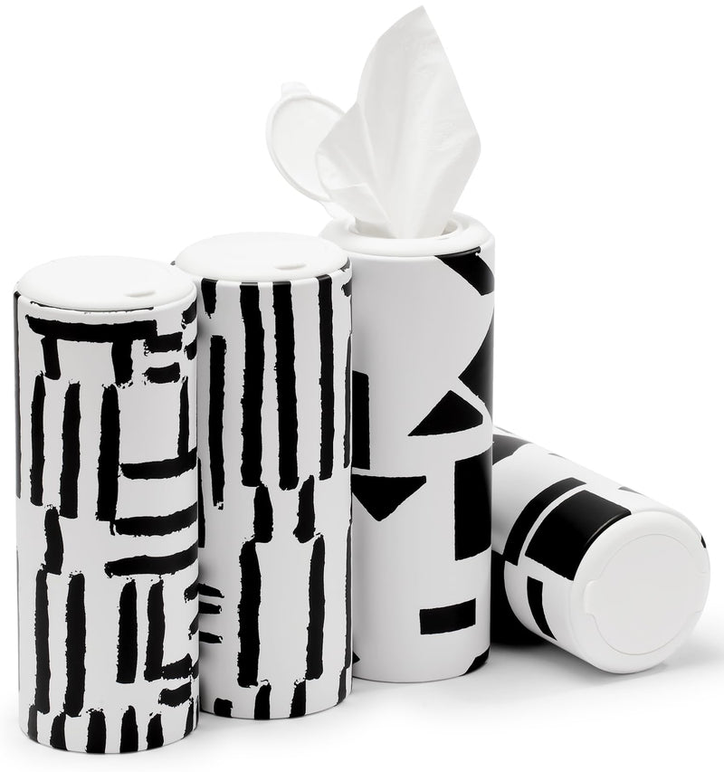 Car Tissues with Lotion, 4 Packs Car Tissue Cylinder, Round Tissues Holder for Car, Perfect Fit for Car Cup Holder, Facial Tissues Tube Box, Travel Tissues Packs - BeesActive Australia
