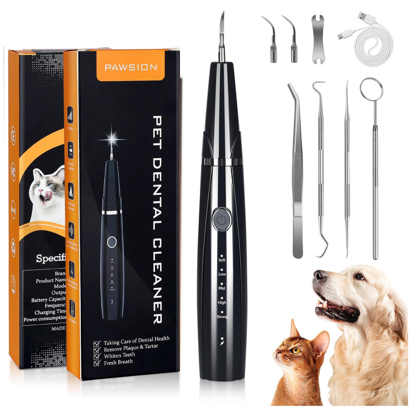 Dog Plaque and Tartar Remover for Teeth, Ultrasonic Pet Tooth Cleaner, Electric Teeth Cleaning Kit for Dogs and Cats, 5 Modes, LED Light, 3 Cleaning Heads, Rechargeable - BeesActive Australia