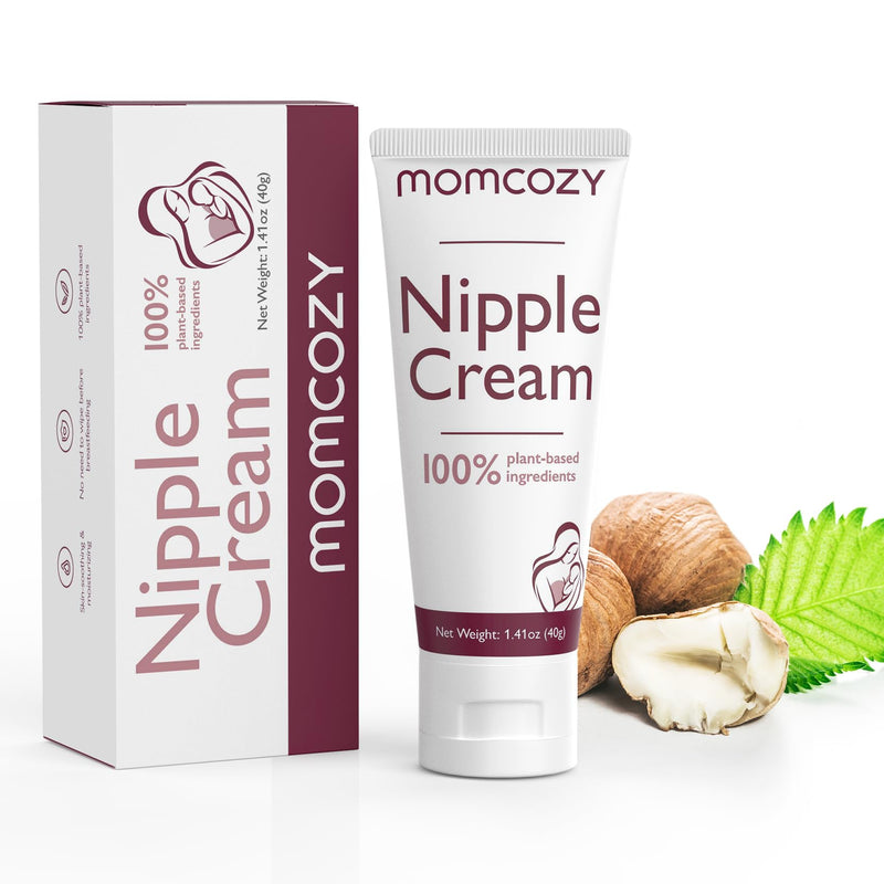 Momcozy 100% Natural Nipple Cream, Vegan Lanolin-free Nipple Balm, Soothing Cream for Sore, Cracked Nipples, Breastfeeding Essentials for Nursing & Pumping Moms, 1.41 oz - BeesActive Australia