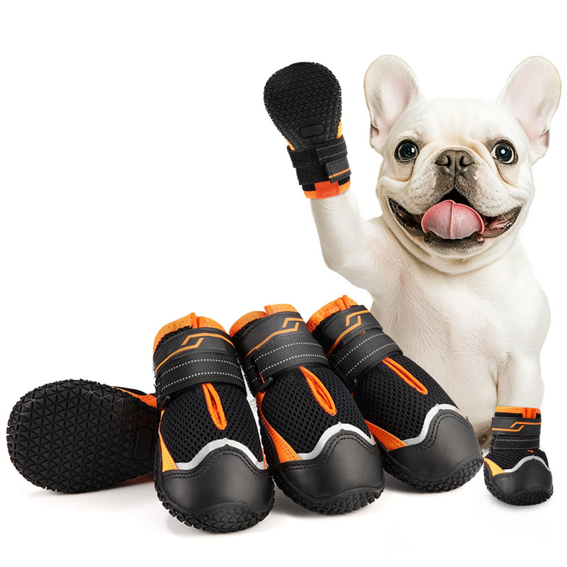 Dog Shoes for Small Dogs, Anti-Slip Dog Boots for Winter Snow, Hot Pavement, Dog Booties & Paw Protectors for Hardwood Floors Size 2 Black #2(width 1.57 inch)for 10-23 lbs - BeesActive Australia
