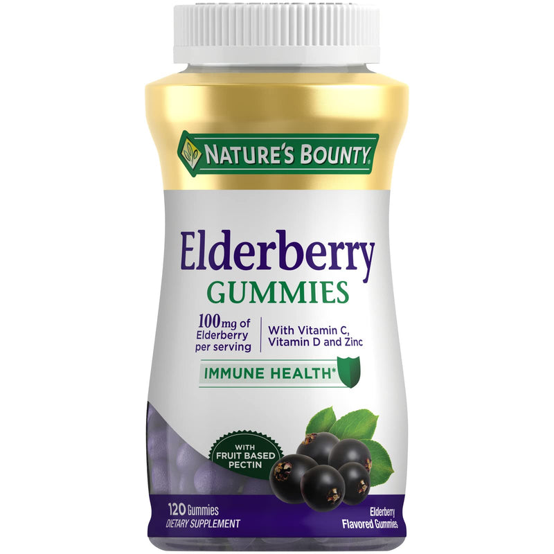 Nature's Bounty Elderberry Gummies 100 mg, 120ct 120 Count (Pack of 1)