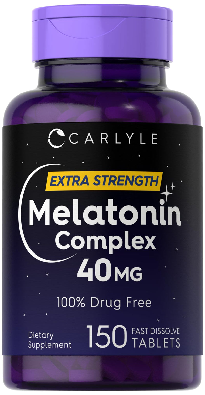 Carlyle Melatonin 40mg Complex | 150 Fast Dissolve Tablets 150 Count (Pack of 1)