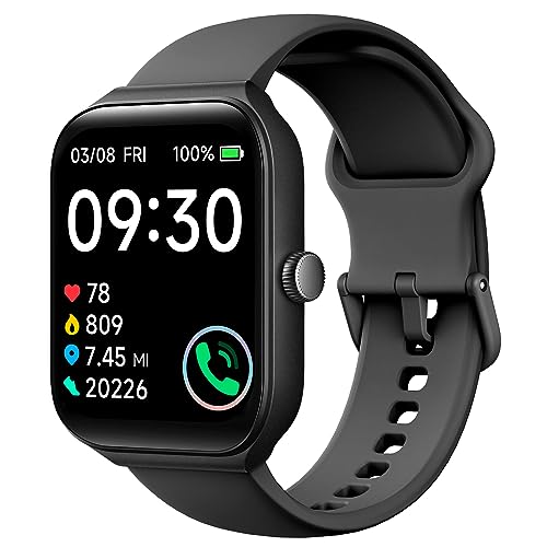 1.95" Smart Watch for Men Women with ALEXA, Fitness Watch for Android iOS Black