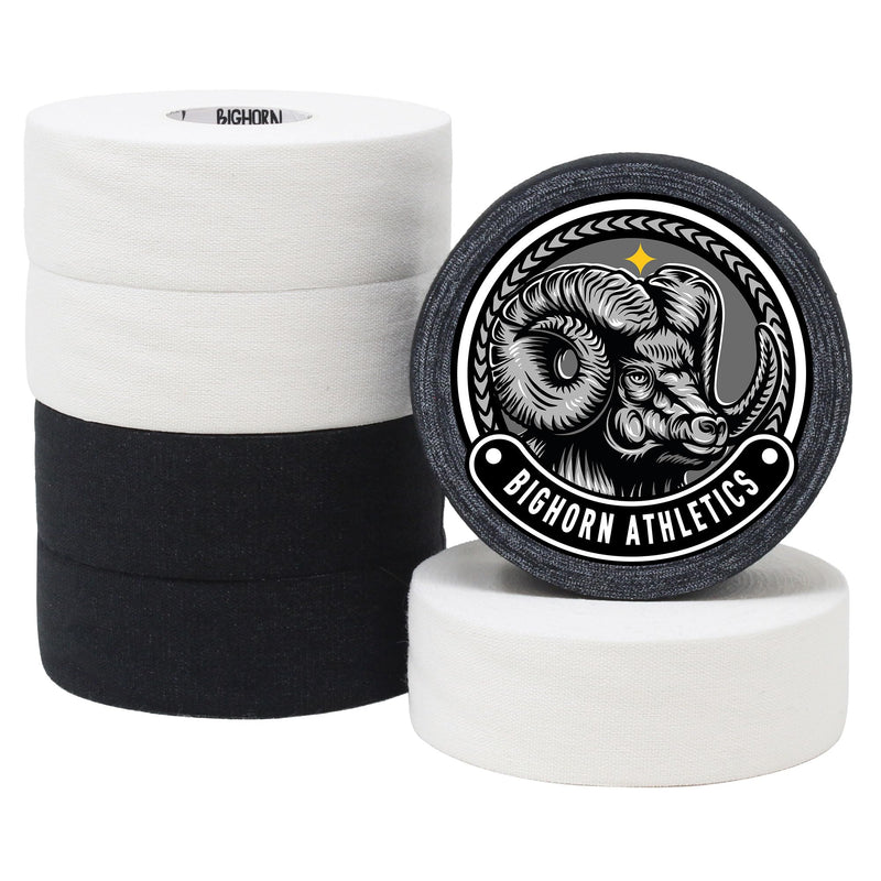 Bighorn Athletics Boxing & Athletic Sports Tape, Extra Sticky, 1-Inch x 45-feet, 6-Rolls (Black & White) Black & White - BeesActive Australia