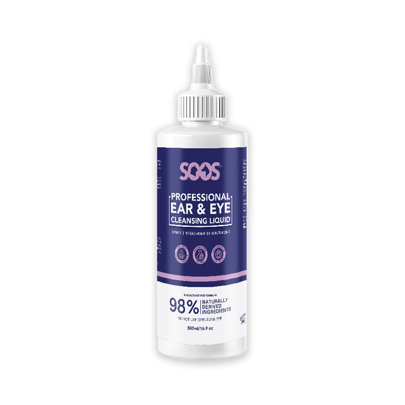 SOOS Pet Natural Ear and Eye Cleansing Liquid for Dogs and Cats Perfect All-in-one Solution Cleaner for Safely and Effectively Cleaning Your Dog Ears and Eyes - 1x 500ml - PawsPlanet Australia
