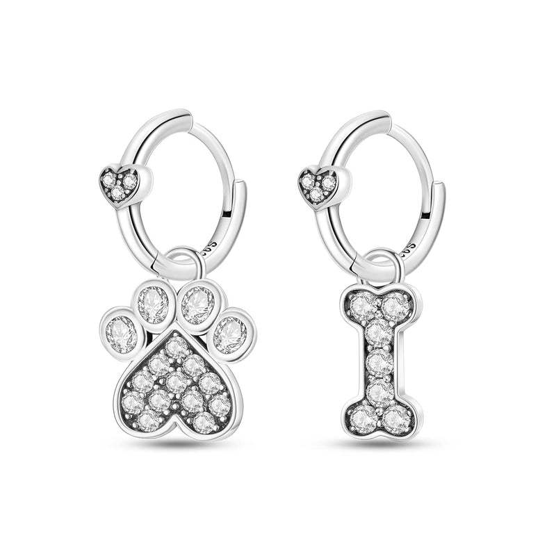 Hapour 925 Sterling Silver Hoop Earrings for Women -Large Simple Geometric Drop Earrings Jewelry Hypoallergenic Big Silver Hoop Earrings for Women Girls Cute Bone Claw Love Earrings - BeesActive Australia