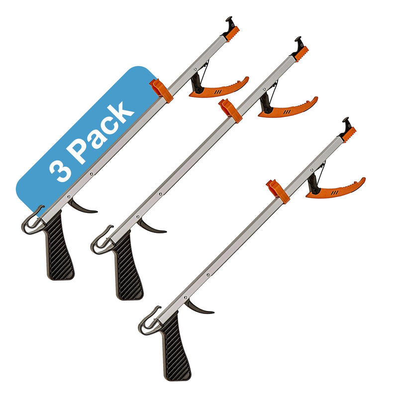 Sammons Preston Easireach II Reacher, Compact 15" Ergonomic Reaching Aid with Magnet, Portable 4.9 oz. Magnetic Grabber Tool & Reaching Claw, Trash Pickup, Lightbulb Remover, & Garden Nabber, 3 Pack 15" Compact