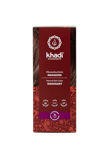 khadi MAHOGANY Natural Hair Color - Hair Color for a velvety, earthy red to intense dark red-brown - 100% herbal & natural - 3.5 oz