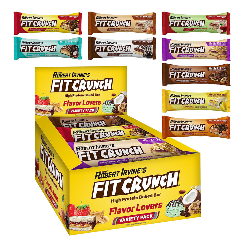 FITCRUNCH Snack Size Protein Bars, Designed by Robert Irvine, World’s Only 6-Layer Baked Bar, Just 3g of Sugar & Soft Cake Core (Flavor Lovers) Flavor Lovers - BeesActive Australia
