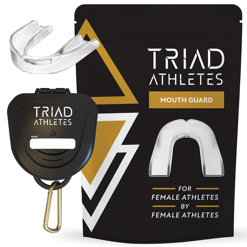 Triad Athletes Sports Mouth Guard for Female Athletes, 1 Pack (Crystal Clear) Custom Fit, Protection for Youth, with Ventilated Case Crystal Clear - BeesActive Australia