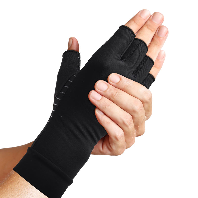 Suptrust Arthritis Gloves Compression Gloves for Arthritis for Women & Men, Relieve Hand Pain, 85% Copper Infused, Comfy Fit Medium (1 Pair) Black - BeesActive Australia