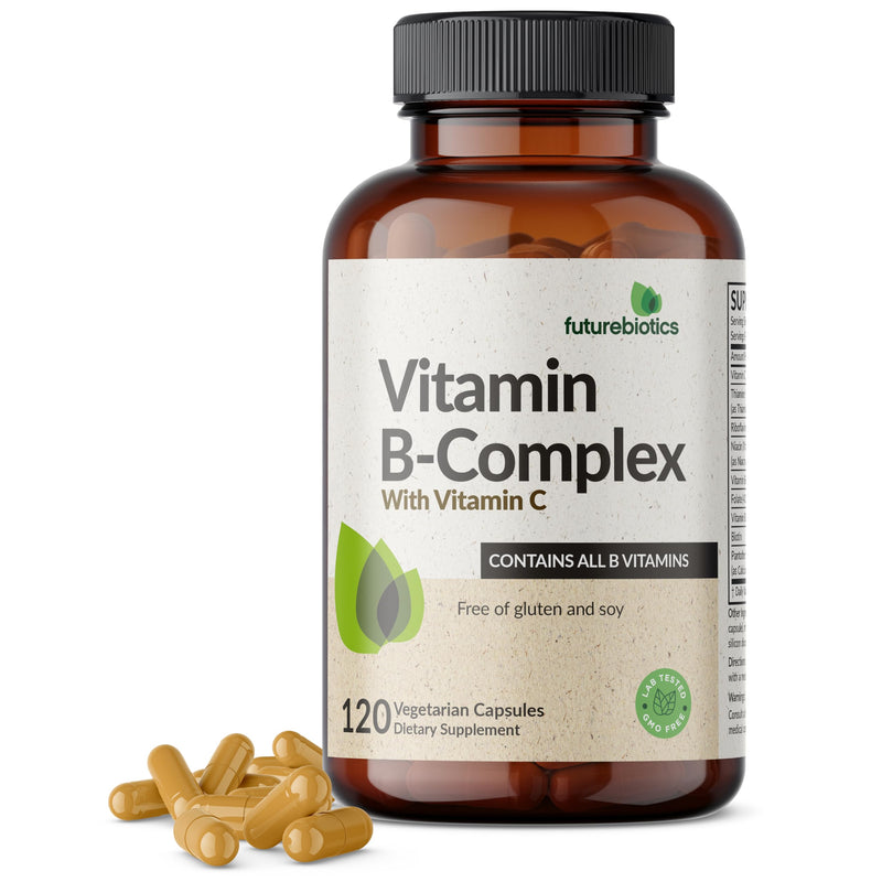 Futurebiotics Vitamin B Complex with Vitamin C Supports Energy Production, Nervous System & Immune Support - Non-GMO, 120 Vegetarian Capsules 120 Count (Pack of 1)