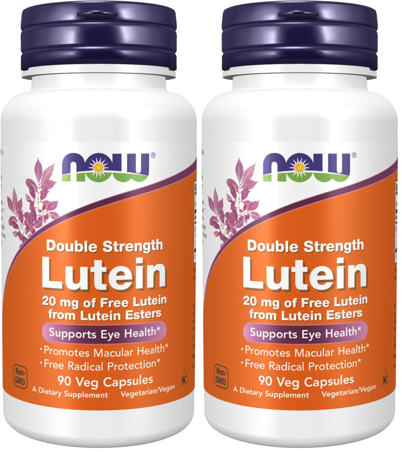 NOW Supplements, Lutein 20 mg with 20 mg of Free Lutein from Lutein Esters, 90 Veg Capsules (Pack of 2) 90 Count (Pack of 2)