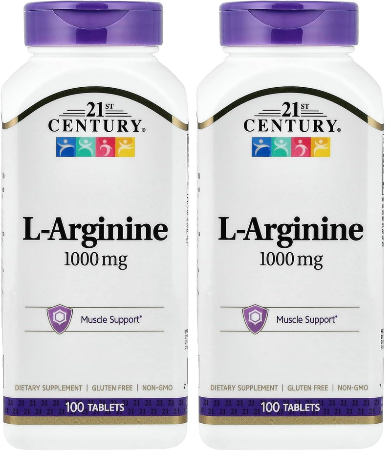 21st Century L-Arginine 1000mg, Maximum Strength 100 ea (Pack of 2) 100 Count (Pack of 2)
