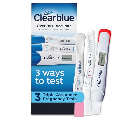 Clearblue Triple Assurance Pregnancy Test Kit, Home Pregnancy Tests, 3 Ways to Test, 3 Ct 3 Count (Pack of 1)