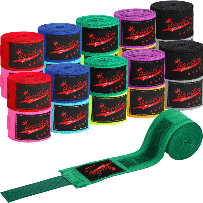 Lenwen 10 Pairs 120 Inch Boxing Wraps Bulk Gift Mexican Style Boxing Gloves Muay Thai MMA Hand Wraps for Men Women Youth Boxer Beginner Multicolor