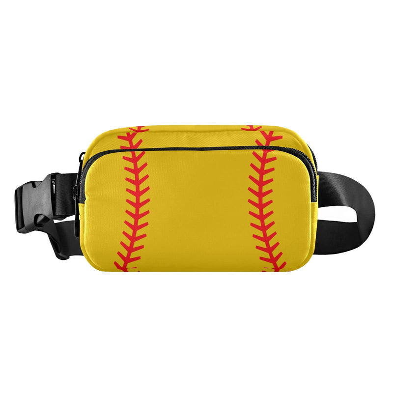 Exnundod Fanny Waist Pack Baseball Yellow Fanny Packs Stitches Crossbody Bag Adjustable & Zipper Sling Bag Belt Bags for Running Hiking Cycling Travel Thanksgiving Christmas Gift