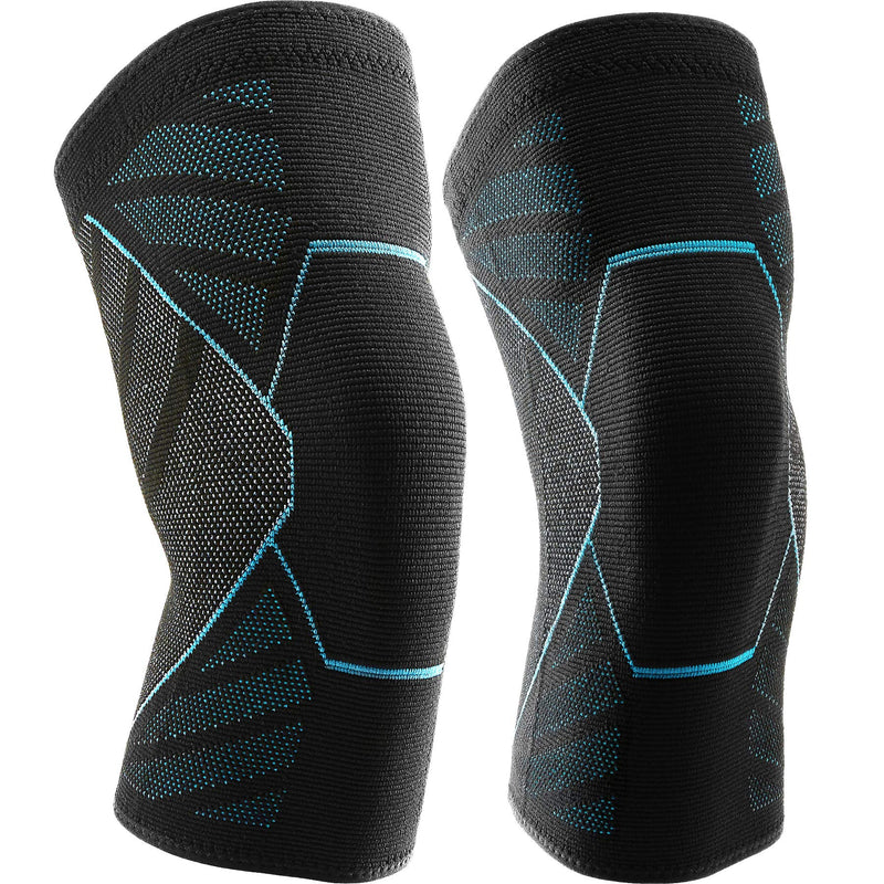 Knee Brace Sleeves 2 Pack Joint Protection and Support Knee Compression Sleeve for Knee Pain Fit for Men and Women - Non-Slip Knee Support for Running, Basketball, Weightlifting - M - BeesActive Australia