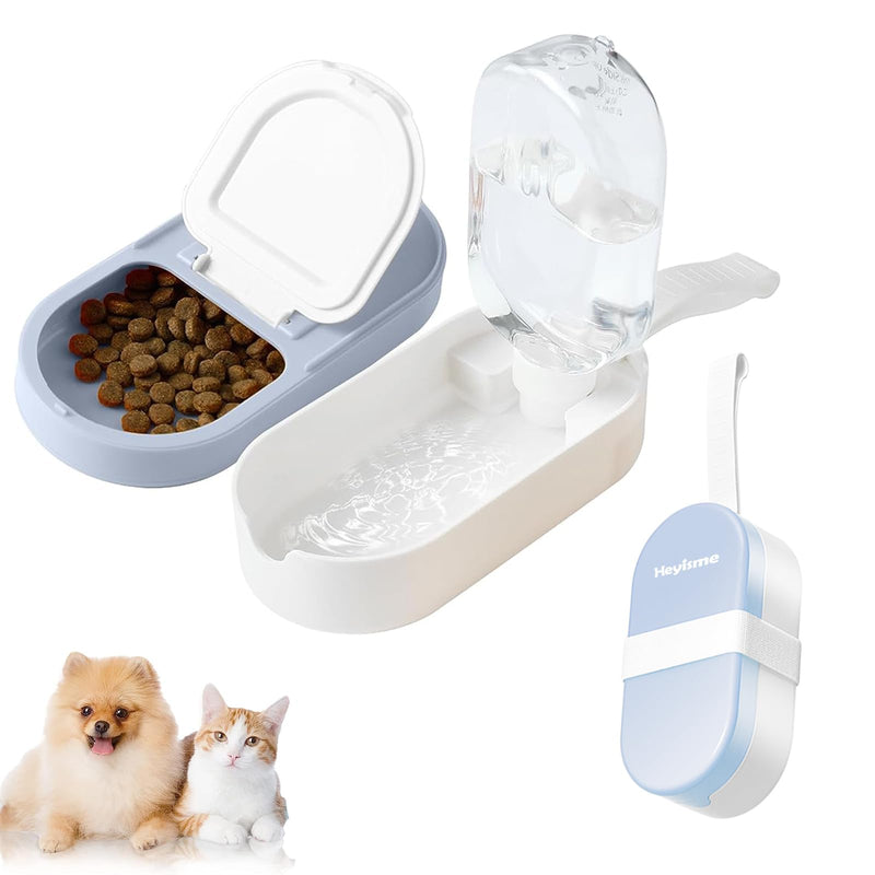 Dog Water Bottle, Dog Bowl 2-in-1, Food Container Large Enough for Dog Treats, Steak, Sticks, Bars, Portable Pet Water Dispenser for Hiking, Travel, Cat Bowls and Pet Water Bottle (blue) blue - BeesActive Australia