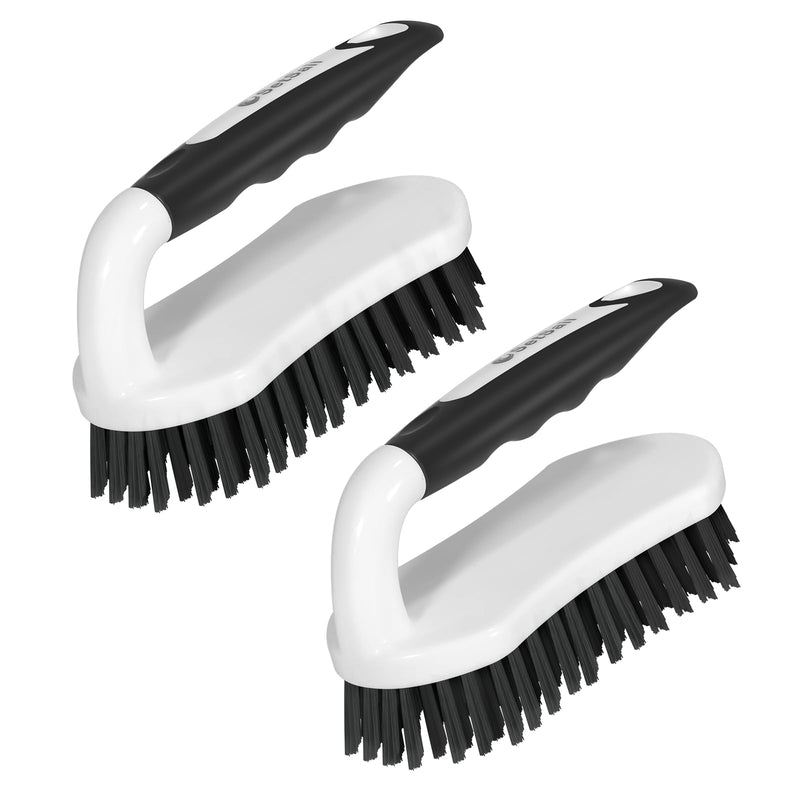 SetSail Scrub Brush, Heavy-Duty Scrub Brushes for Cleaning with Stiff Bristles Cleaning Brush for Shower, Bathroom, Carpet, Kitchen and Bathtub Scrubber - 2 Pack Black - BeesActive Australia