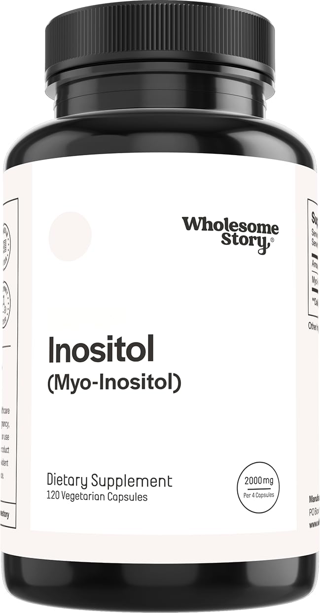 Wholesome Story Myo-Inositol Supplement | Inositol Powder Capsules | Myoinositol | 2000mg Per Serving | 500mg Per Capsule | Male and Female Fertility Supplement | Vitamin B8 | 120 Capsules 120 Count (Pack of 1) - BeesActive Australia
