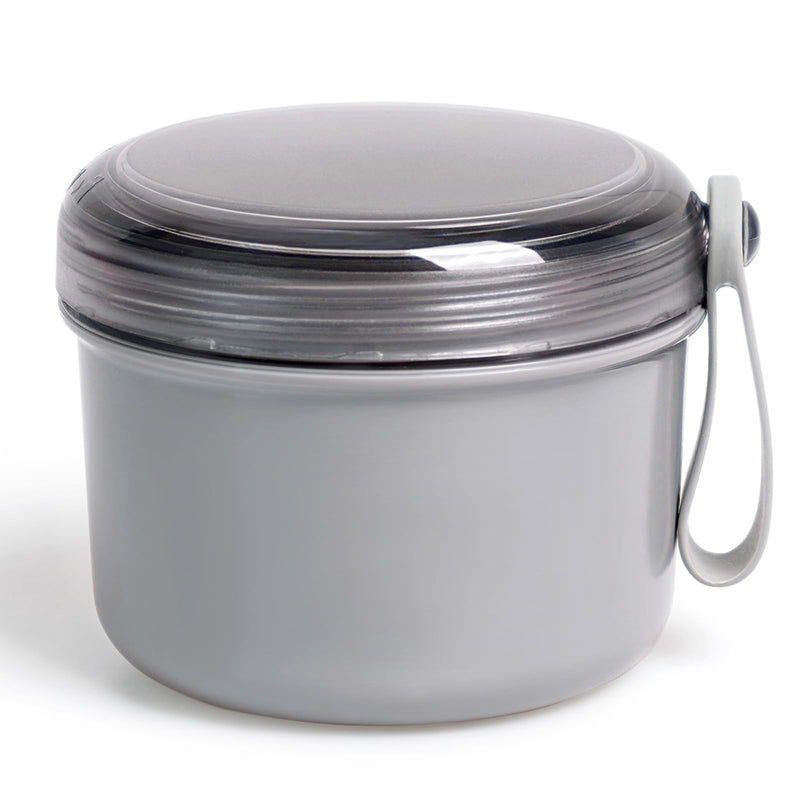 Large Denture Bath Cup No Leak Denture Case Retainer Cleaner Case Complete Cleaning Care Denture Clear and Retainer Denture Holder for Soaking (grey) grey