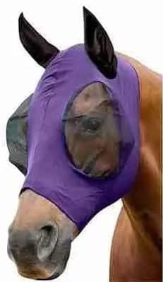 MedTool Horse Fly Flying Mask Ears Full Face Mesh Protection Anti-UV Mosquito Insect (Purple)