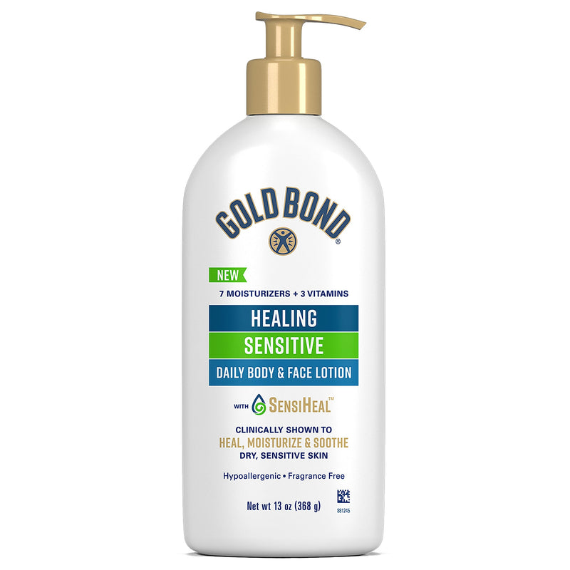 Gold Bond Healing Sensitive Daily Body & Face Lotion for Dry, Sensitive Skin, 13 oz. 13 Fl Oz (Pack of 1) - BeesActive Australia
