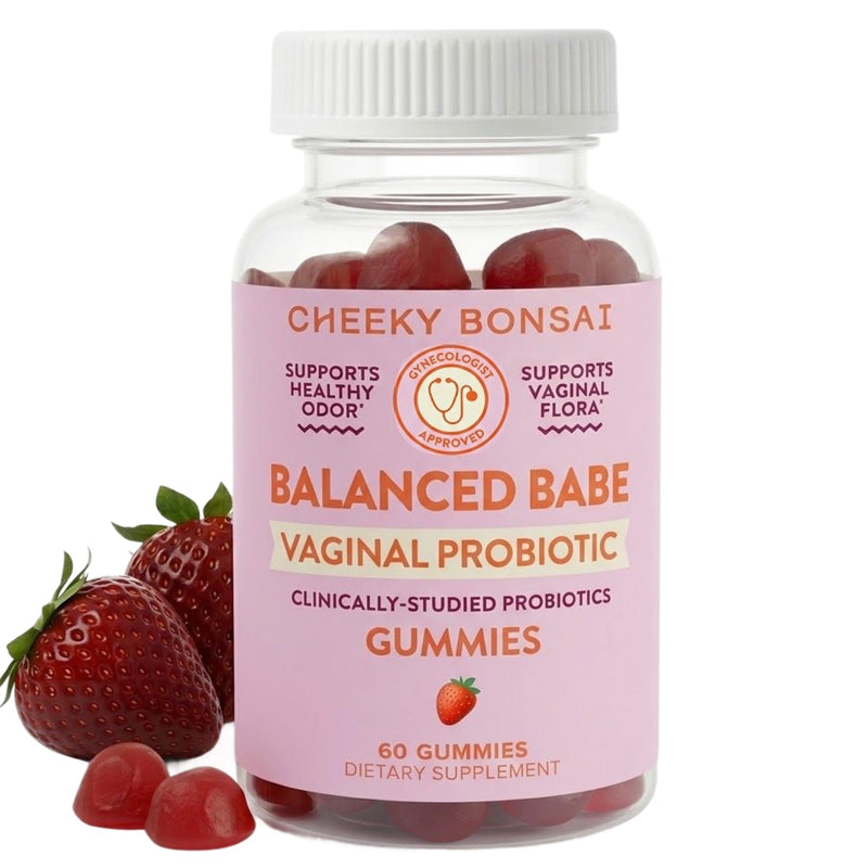 Cheeky Bonsai Balanced Babe Vaginal Probiotic Gummies, 5 Billion CFU, 60 Ct | Supports Healthy pH, Healthy Odor & Flora Support, Juicy Strawberry Flavor