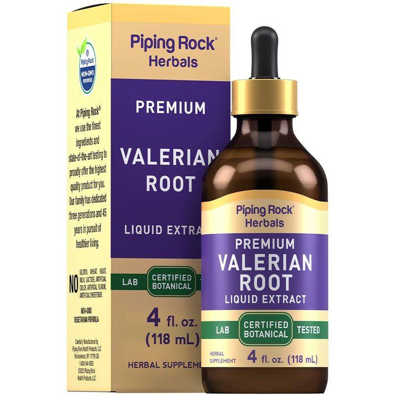 Piping Rock Valerian Root Extract Liquid | 4 fl oz | Premium Tincture Drops | Certified Botanical Supplement | Alcohol Free, Non-GMO, Gluten Free Drops - BeesActive Australia