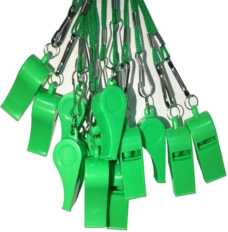 DYBADYSA 20 Pcs Plastic Loud Whistles with Lanyard for Referee Coaches Basketball Football Sports Training Game Event Lifeguard Survival Emergency Fun School Kids Tool Set Suppliers Green - BeesActive Australia