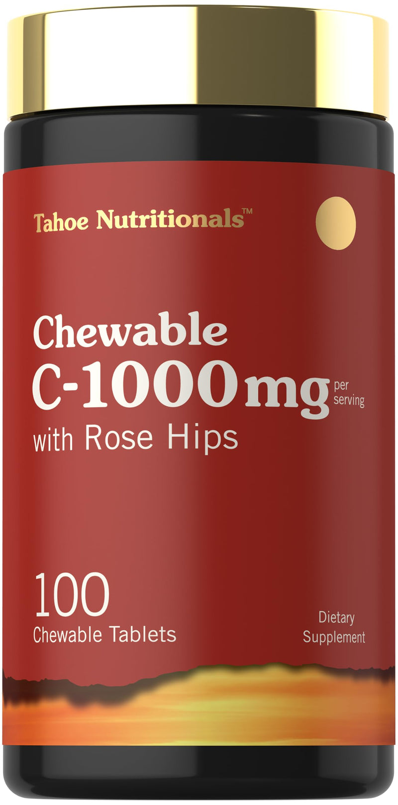 Carlyle Vitamin C Chewables | 1000mg | 100 Tablets | Natural Orange Flavor | Vegetarian, Non-GMO & Gluten Free Supplement | Tahoe Nutritionals