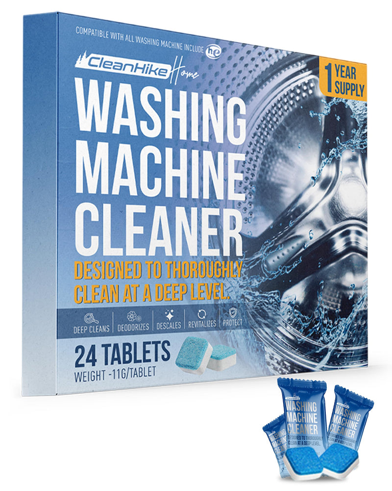 Washing Machine Cleaner Descaler Tablets - (24 Tablets, 1 Year Supply) Eco-Friendly Deep Cleaning Tablets for HE Front & Top Loader Washer, Remove Ordor Grime Buildup Residue Eliminator 1 Count (Pack of 1) 1.0 - BeesActive Australia