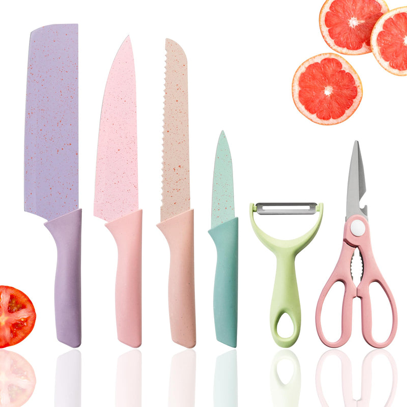 DREAMYDAWN Ultra Sharp Multicolor Kitchen Knife Set - Ergonomic Handle, Non-Stick & Easy to Clean - Perfect for Women - BeesActive Australia
