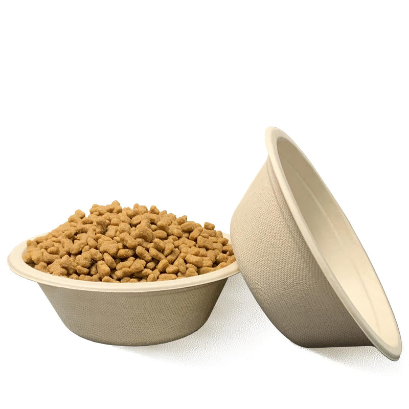 JETKONG 12 oz/1.5 cup Disposable Dog Bowls 50pk, 100% Compostable Pets Feeding Bowls Paper Dog Travel Bowls Great for Dry and Wet Dog Food or Water (Natural, Pack of 50) 12oz (1.5cups) Natural-50 pack - BeesActive Australia