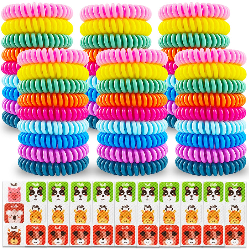 54 Pack Mosquito Repellent Bracelets, DEET-Free Insect & Bug Repellent Wrist Bands with 60 Pack Smile Mosquito Patches for Kids & Adults Outdoor Camping Fishing Traveling - BeesActive Australia