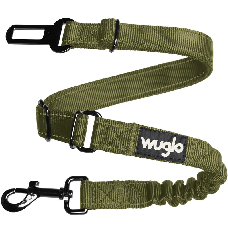 12"-37" Wuglo Dog Seat Belt - Dog Car Harness with Strong Elastic Belt - Durable & Safe Dogs Cars Seat Belts Clip - Universal Dog Seatbelt for Car Travel (Khaki) Khaki - BeesActive Australia