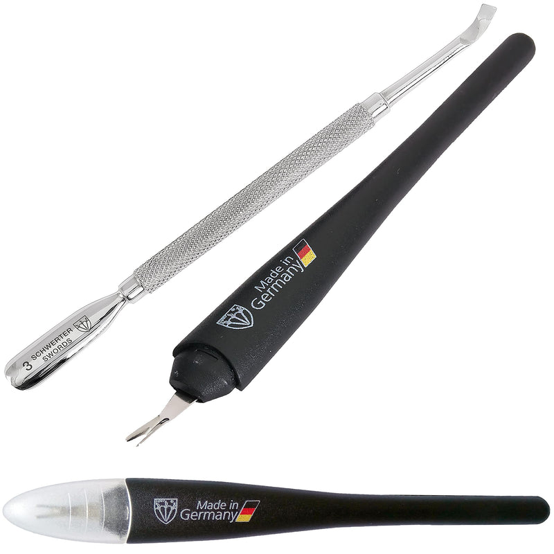 3 Swords Germany - Brand Quality Cuticle Knife Trimmer Remover Cutter (1pc.) and Cuticle Pusher Scratcher (1 pc.) Made in Germany Cuticle Remover and Cuticle Pusher - BeesActive Australia