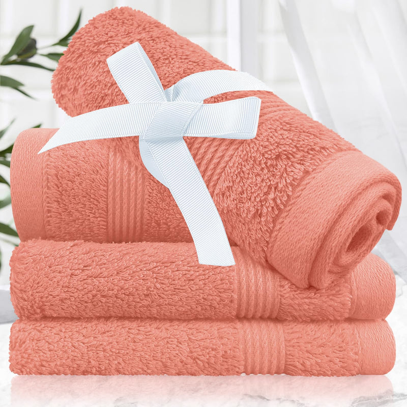 VOOVA & MOVAS Pink Washcloths 4 Pack(13X13 Inches 650GSM),Coral Washcloths - 4PC Coral - BeesActive Australia