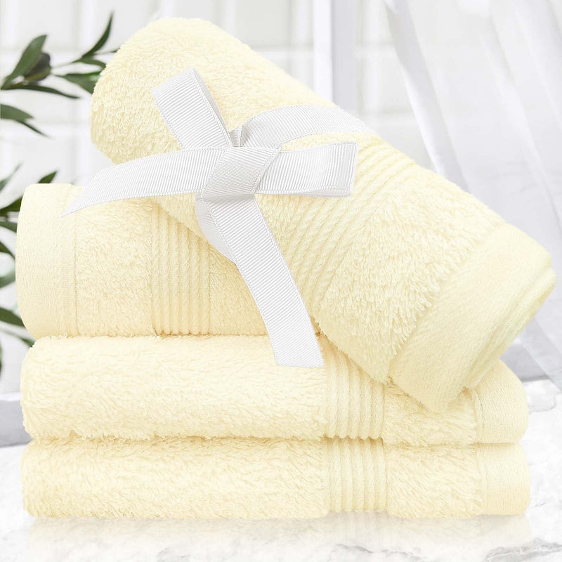 VOOVA & MOVAS Wash Cloths for Your Face and Body,4 Pack (13x13 Inches 650GSM),Yellow Washcloths - 4PC Yellow - BeesActive Australia