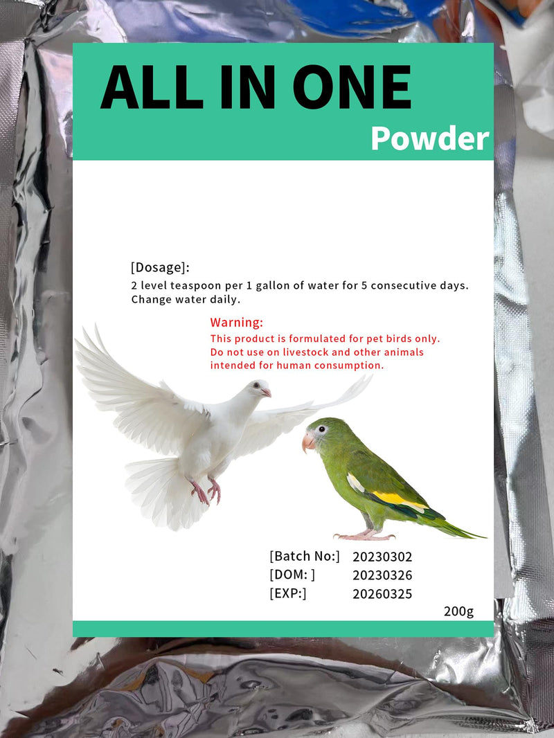 All in One Pigeon Medicine Powder, Chickens Medicine, Bird Aviary, Canary, Finches, Parakeet, Cockatiels, Parrots and Cage Small Birds - PawsPlanet Australia