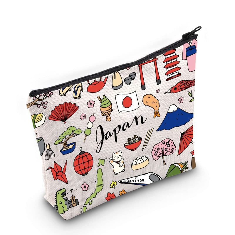 LEVLO Japan Travel Pouch Bag Japan Souvenir Gift Japan Theme Zipper Pouch Bag Japanese Trip Gift (Japan) - BeesActive Australia