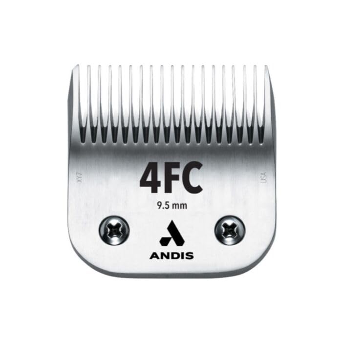 Andis 72615 Ultra Edge Detachable Dog Clipper Blade – Carbon-Infused Steel, Long-Lasting Sharp Edges with Deep Teeth, Removes Hair 3/8-Inch (9.5 mm) - Fits AG, AGC, BDC Models - Size-4 FC, Chrome - BeesActive Australia