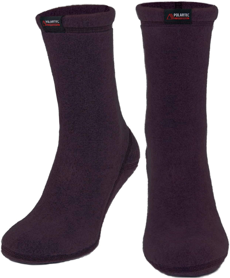 CheshKit Cozy Warm Boot Liner Socks - Hiking Outdoor Sport - Polartec Fleece Winter Socks Large Dark Plum - BeesActive Australia