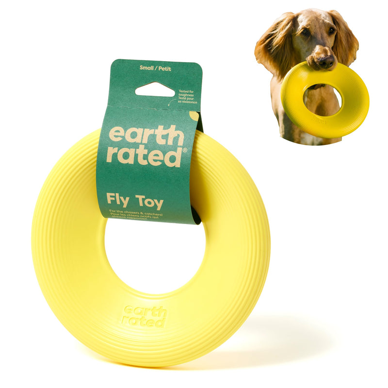 Earth Rated Flying Disc Dog Toy, Interactive Flying Saucer Toy for Adult and Puppy Dogs, Floats in Water, Small, Yellow - BeesActive Australia