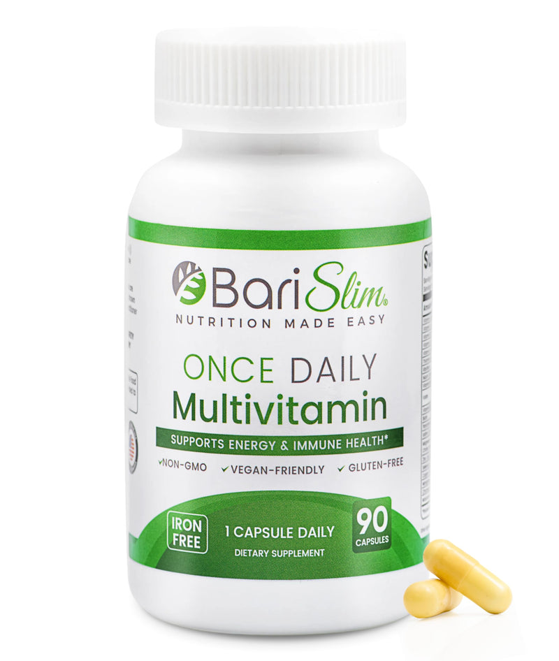 BariSlim Once Daily Bariatric Multivitamin Capsule - Iron-Free Formula - Bariatric Vitamin and Supplement for Post Surgery, Including Gastric Bypass and Gastric Sleeve | 90-Day Supply 90 Count (Pack of 1)