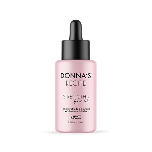 Donna's Recipe by Tabitha Brown Strength Hair Oil | 18-Natural-Oil & Powder Blend, Lightweight, Fast-Absorbing Scalp Treatment to Relieve Dryness & Build-Up, Strengthen & Nourish Hair (1.7 oz)