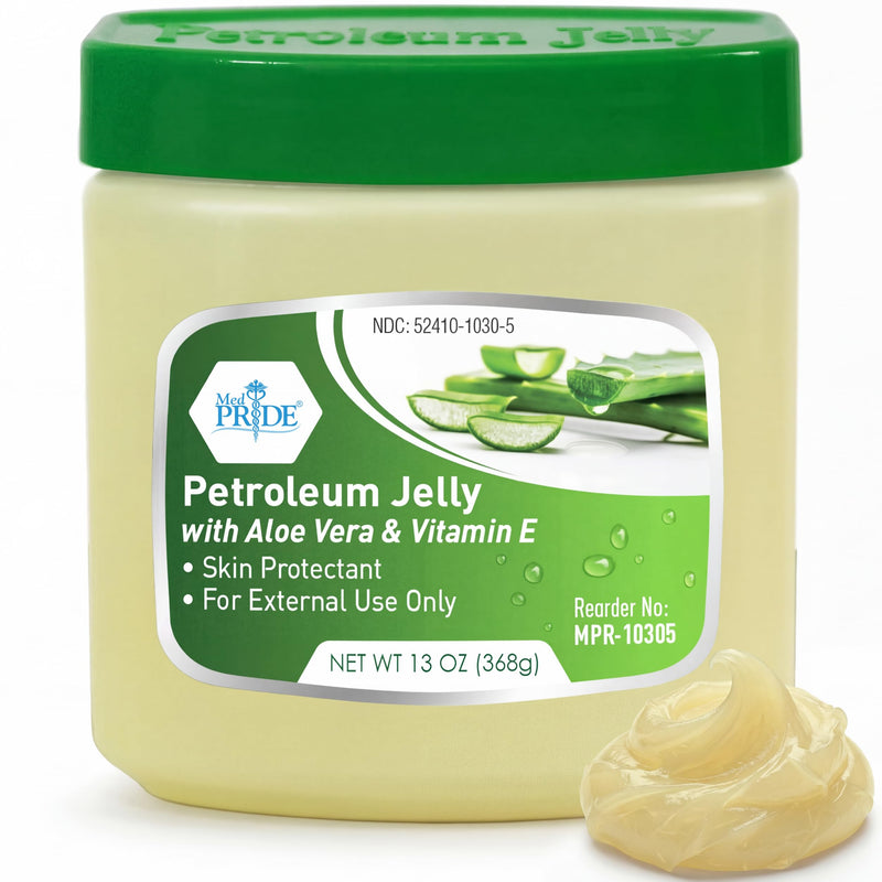 MED PRIDE Petroleum Jelly with Aloe Vera & Vitamin E, Protectant, 13 oz 13 Ounce (Pack of 1)