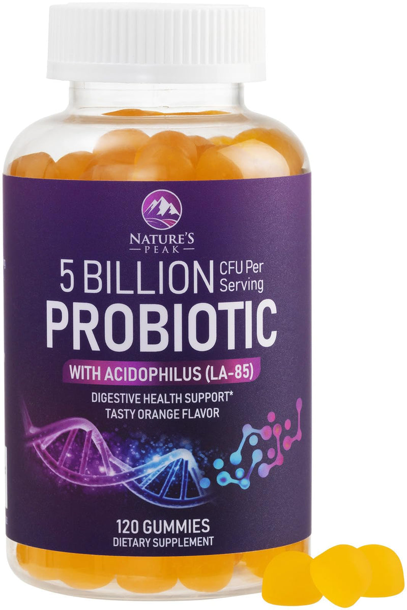 Probiotic Gummies - 6 Premium Probiotic Strains - Daily Gut Health Pro Biotic Gummy Supplement for Women, Men & Teens, Natural Digestive Health Support, “Good” Gut & Immune Support - 120 Gummies 120 Count (Pack of 1)