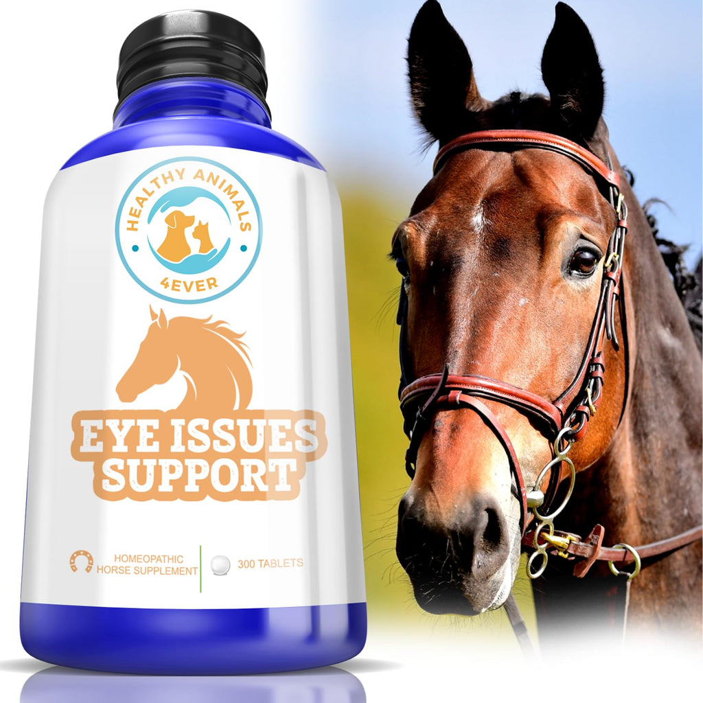 Healthy Animals 4Ever All-Natural Horse Eye Health Support - Maintains Normal Mineral Levels for Horses Eyes - Eye Supplements for Horses - Homeopathic & Highly Effective - 300 Tablets